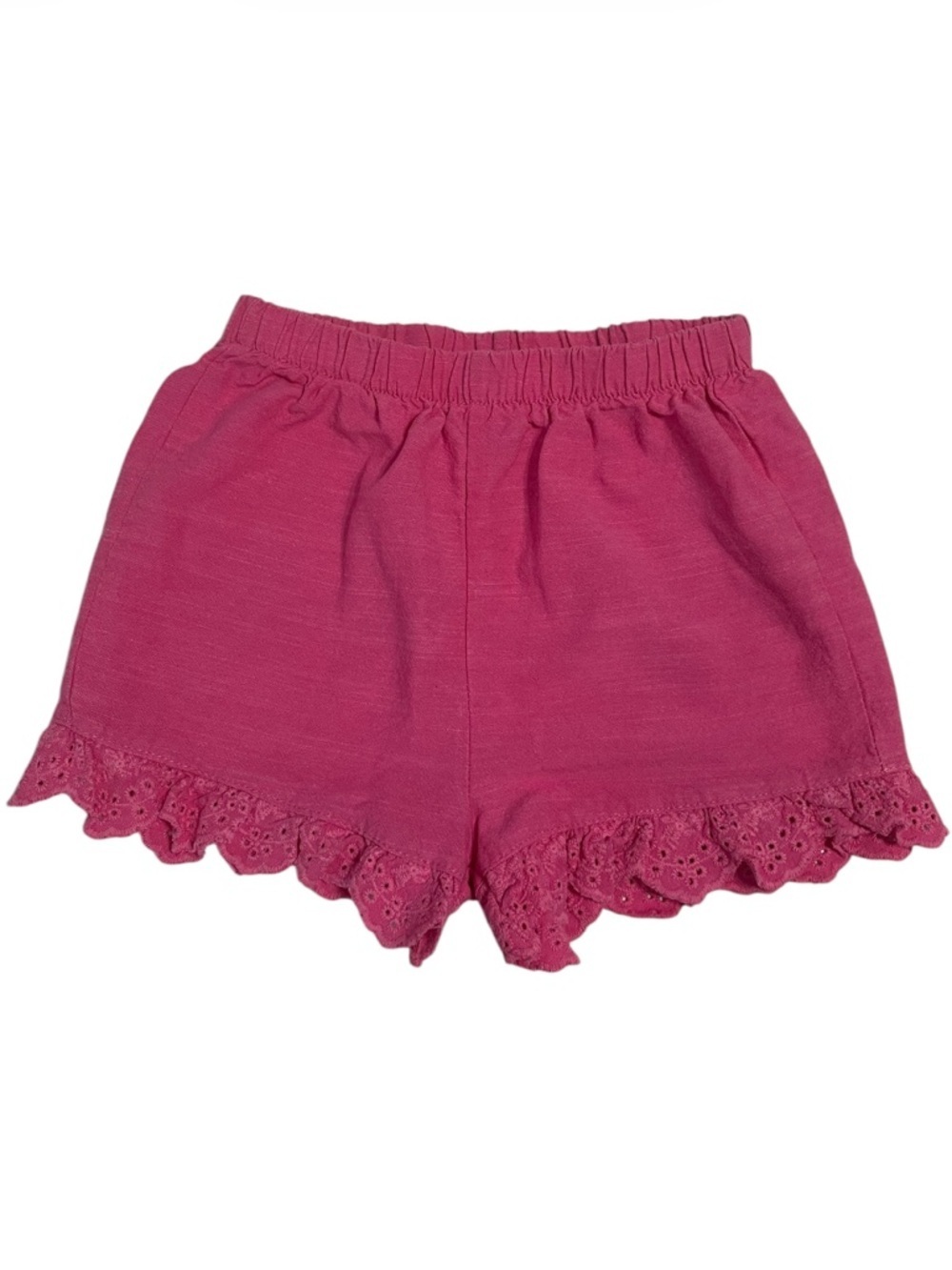 Tahari Bright Pink Eyelet Scallop Hem Shorts - Picture 1 of 7